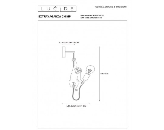 Бра Lucide Extravaganza Chimp 10202/01/30