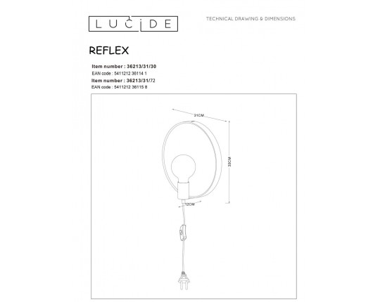Бра Lucide Reflex 36213/31/30