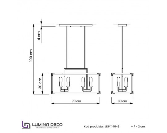 Подвесная люстра Lumina Deco Waldorf LDP 1140-8 BK+MD