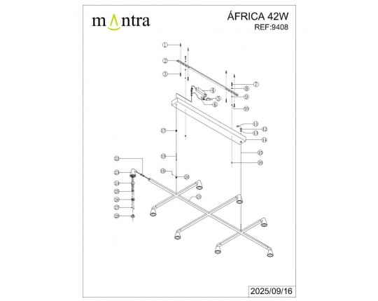 Подвесная люстра Mantra Africa 9408