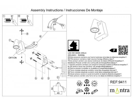 Настенный светильник Mantra Africa 9411