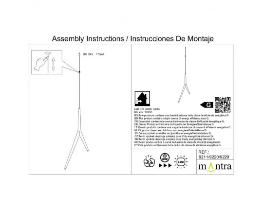 Подвесной модульный светильник без основания Mantra Arrecife 9220