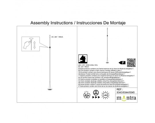 Подвесной светильник без плафона и основания Mantra Andromeda 9345