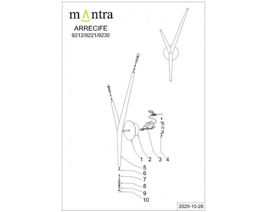 Настенный светильник Mantra Arrecife 9230