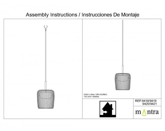Подвесной светильник Mantra Dubai 9420 (1L)+8265