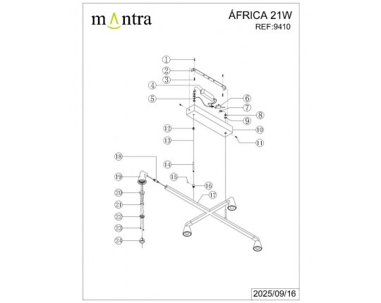 Подвесная люстра Mantra Africa 9410