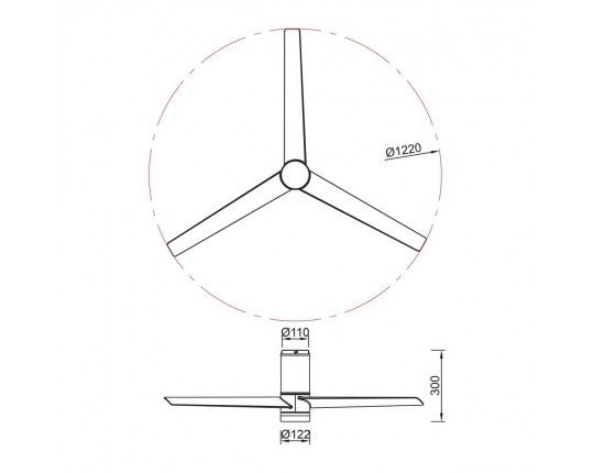 Люстра потолочная-вентилятор Mantra UP DOWN 9062