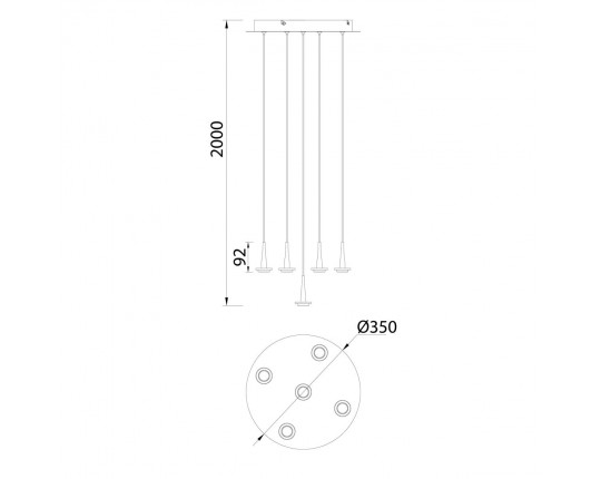 Люстра подвесная БЕЗ плафонов Mantra (5) Andromeda 8932