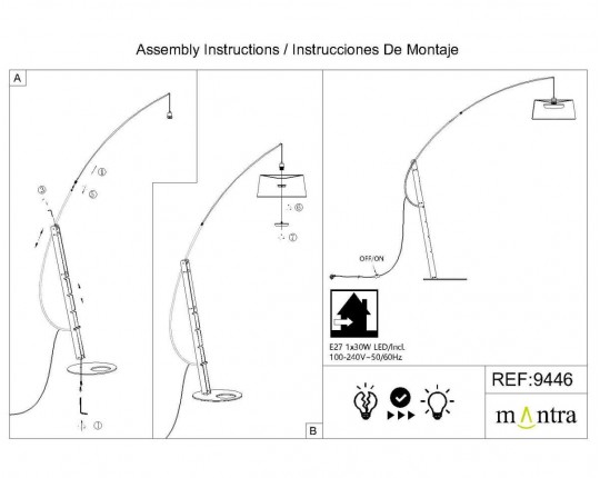 Торшер Mantra Ruti Ricca 9446+9448