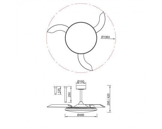 Люстра-вентилятор Mantra SLIM FAN 9006