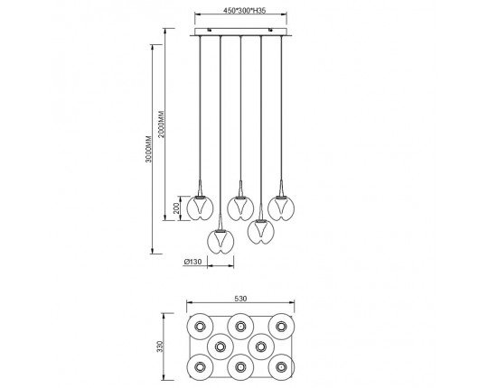 Люстра подвесная Mantra ANDROMEDA 9081