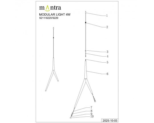 Подвесной модульный светильник без основания Mantra Arrecife 9220