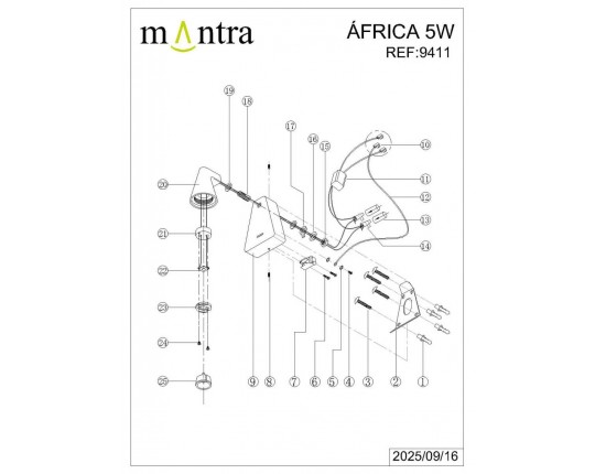 Настенный светильник Mantra Africa 9411