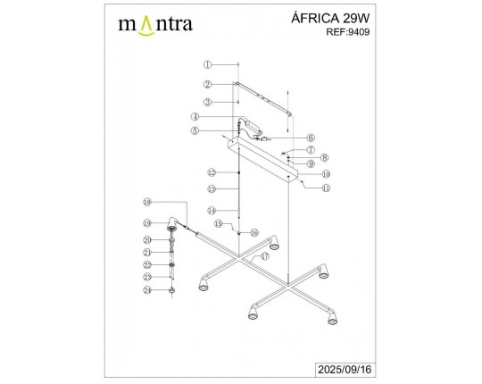 Подвесная люстра Mantra Africa 9409