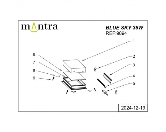Встраивамое светодиодное окно Mantra BLUE SKY 9094