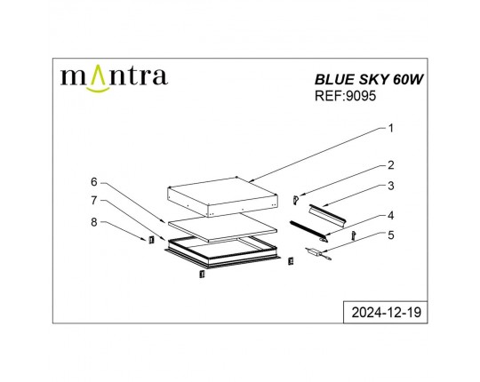Встраивамое светодиодное окно Mantra BLUE SKY 9095