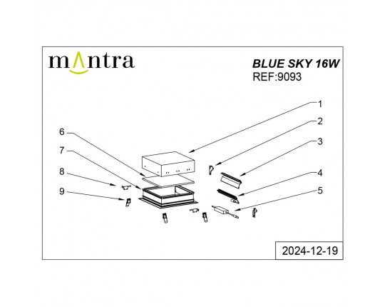 Встраивамое светодиодное окно Mantra BLUE SKY 9093