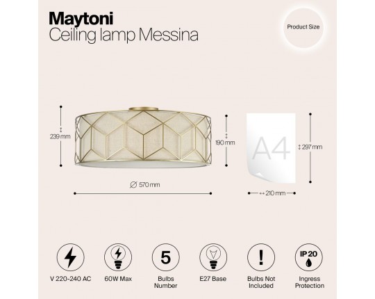 Потолочный светильник Maytoni Messina H223-PL-05-G