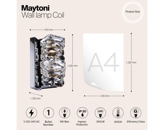 Настенный светодиодный светильник Maytoni Coil MOD124WL-L6CH3K