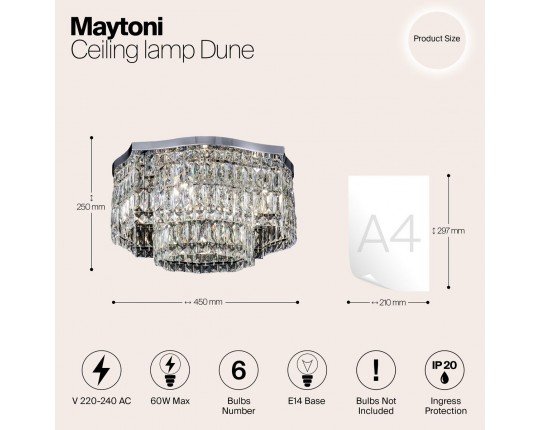 Потолочная люстра Maytoni Dune DIA005CL-06CH Потолочная люстра Maytoni Dune DIA005CL-06CH