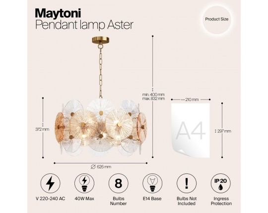 Подвесная люстра Maytoni Aster MOD007PL-08G