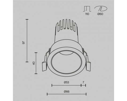 Встраиваемый светильник Maytoni Technical Dip DL116-10W-4K-B
