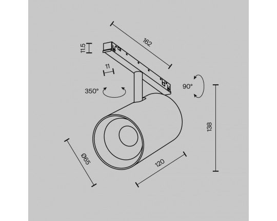 Трековый светильник Maytoni Technical EXILITY X Focus Led TR243-18W3K-B