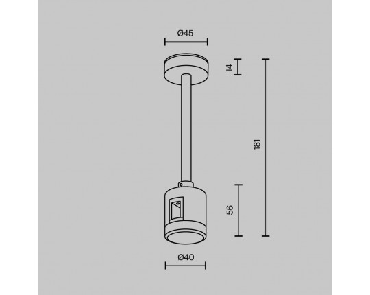 Крепление потолочное Short с прямым коннектором питания Maytoni Flarity TRA156C-IPCL1-B