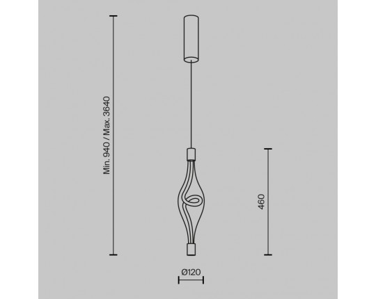 Подвесной светодиодный светильник Maytoni Loop MOD290PL-L14BS3K