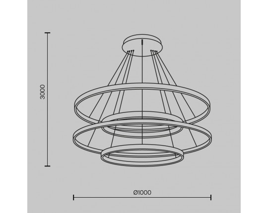 Подвесной светодиодный светильник Maytoni Rim MOD058PL-L174BK