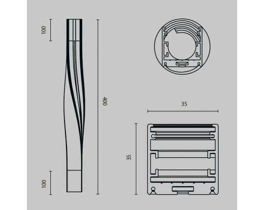 Профиль радиусный Maytoni ALM-3535R-B-TL-90°-0.4M