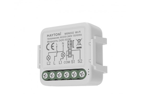 Wi-Fi выключатель двухканальный (без нуля) Maytoni Technical Smart home MSN002