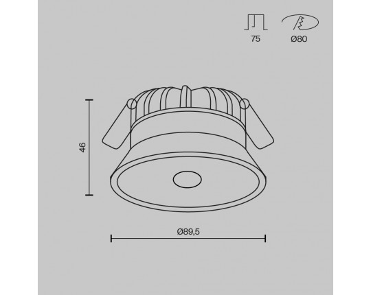 Встраиваемый светильник Maytoni Technical Downlight DL055-8W3K-SEN-W