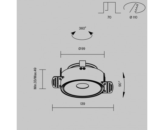 Встраиваемый светодиодный светильник Maytoni Technical Move DL060-9W3-4-6K-TRS-B