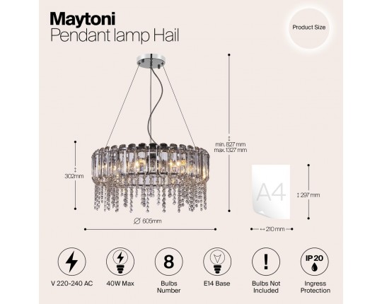 Подвесная люстра Maytoni Hail MOD097PL-08CH