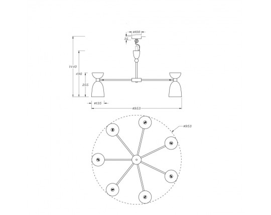 Подвесная люстра Maytoni Cloches MOD113PL-07W Подвесная люстра Maytoni Cloches MOD113PL-07W