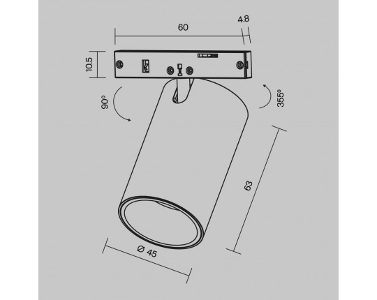 Трековый светильник Maytoni Technical Focus Led TR187-1-9W2.7K-M-BBS