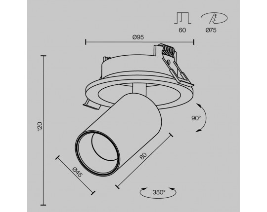 Встраиваемый светодиодный спот Maytoni Technical Ceiling Focus Led C071CL-7W4K-B