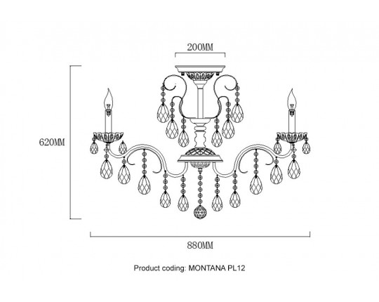 Потолочная люстра Crystal Lux Montana PL12