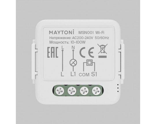 Wi-Fi выключатель одноканальный (без нуля) Maytoni Technical Smart home MSN001