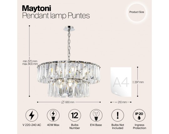 Подвесная люстра Maytoni Puntes MOD043PL-12CH