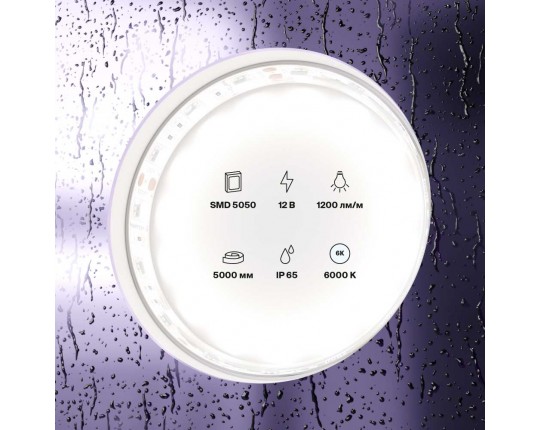 Светодиодная влагозащищенная лента Maytoni Technical 14,4W/m 60LED/m 5050SMD холодный белый 5M 10133 Светодиодная влагозащищенная лента Maytoni Technical 14,4W/m 60LED/m 5050SMD холодный белый 5M 10133