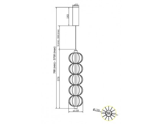 Подвесной светодиодный светильник Maytoni Golden Cage MOD216PL-L10G3K
