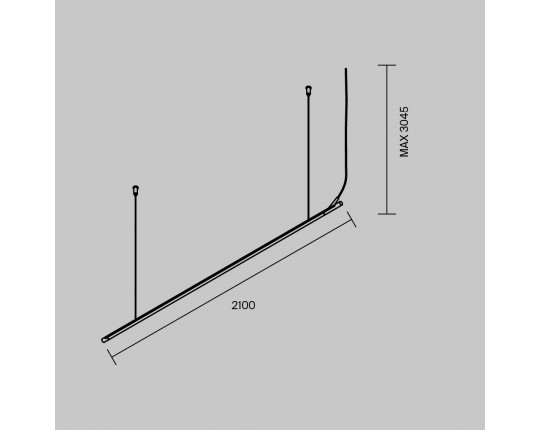 Шинопровод подвесной 2м горизонтальный Maytoni Technical ARITY Busbar trunkings Arity TRX233-HL-2B