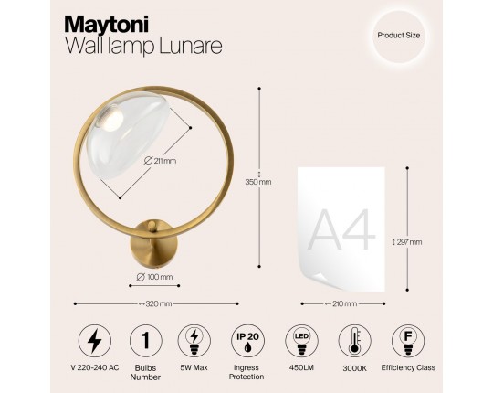 Бра Maytoni Lunare MOD327WL-L5BS3K
