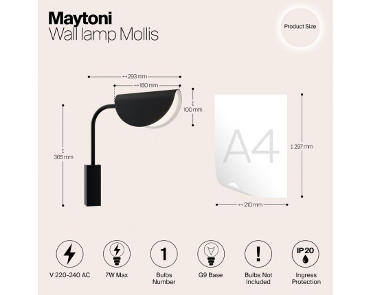 Бра Maytoni Mollis MOD126WL-01B