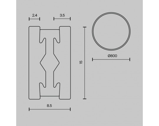 Шинопровод Maytoni Technical Flarity Busbar TRX154-R-D800-BS Шинопровод Maytoni Technical Flarity Busbar TRX154-R-D800-BS