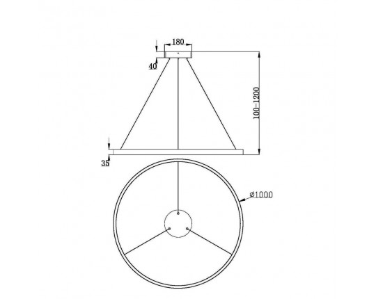 Подвесной светодиодный светильник Maytoni Rim MOD058PL-L54BK