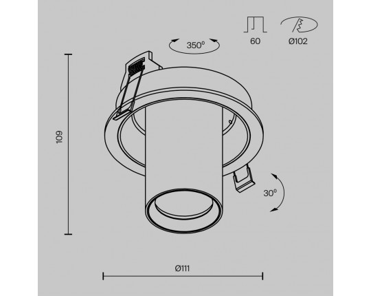 Встраиваемый спот Maytoni Technical Focus S C048CL-01-GU10-B