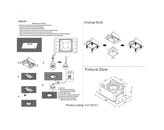 Встраиваемый светильник Crystal Lux CLT 051C1 WH-CH